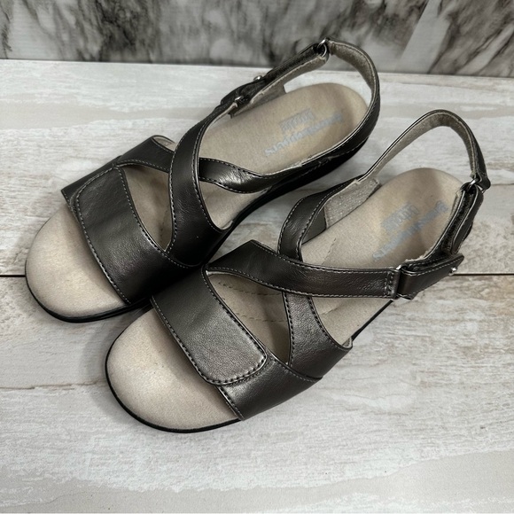 Grasshopper Ortholite Leah II Silver Gray Strap Sandal Women Sz  8.5 Orthopedic - Picture 14 of 15
